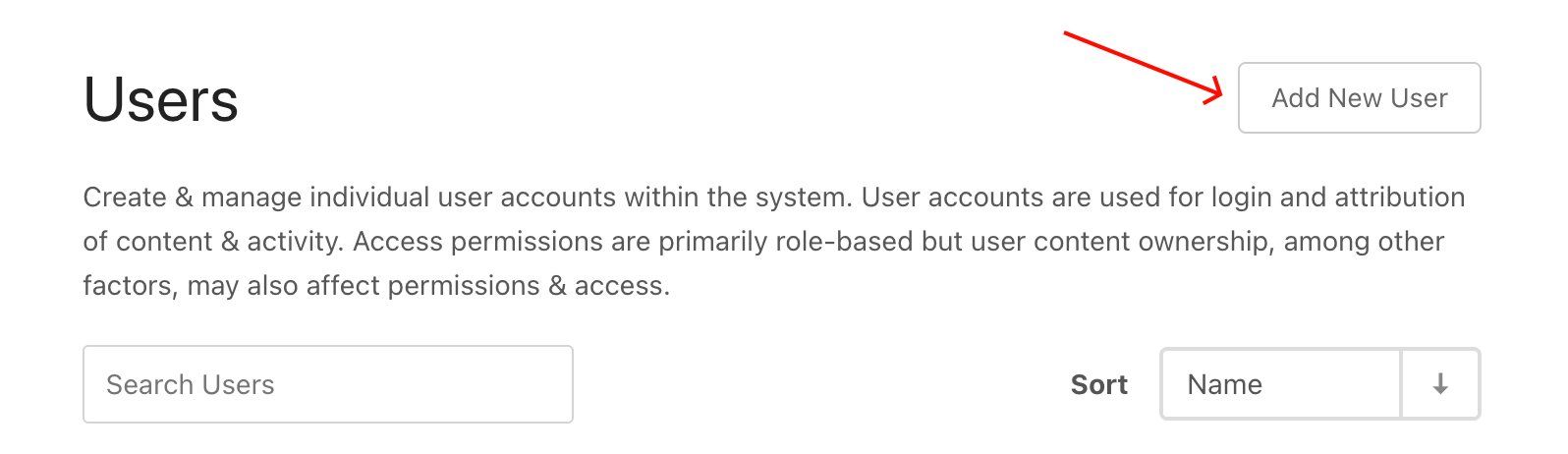 Users page — click Add New User