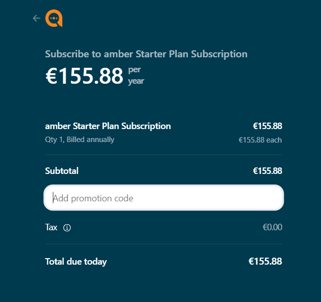 Stripe checkout with the Add promotion code field